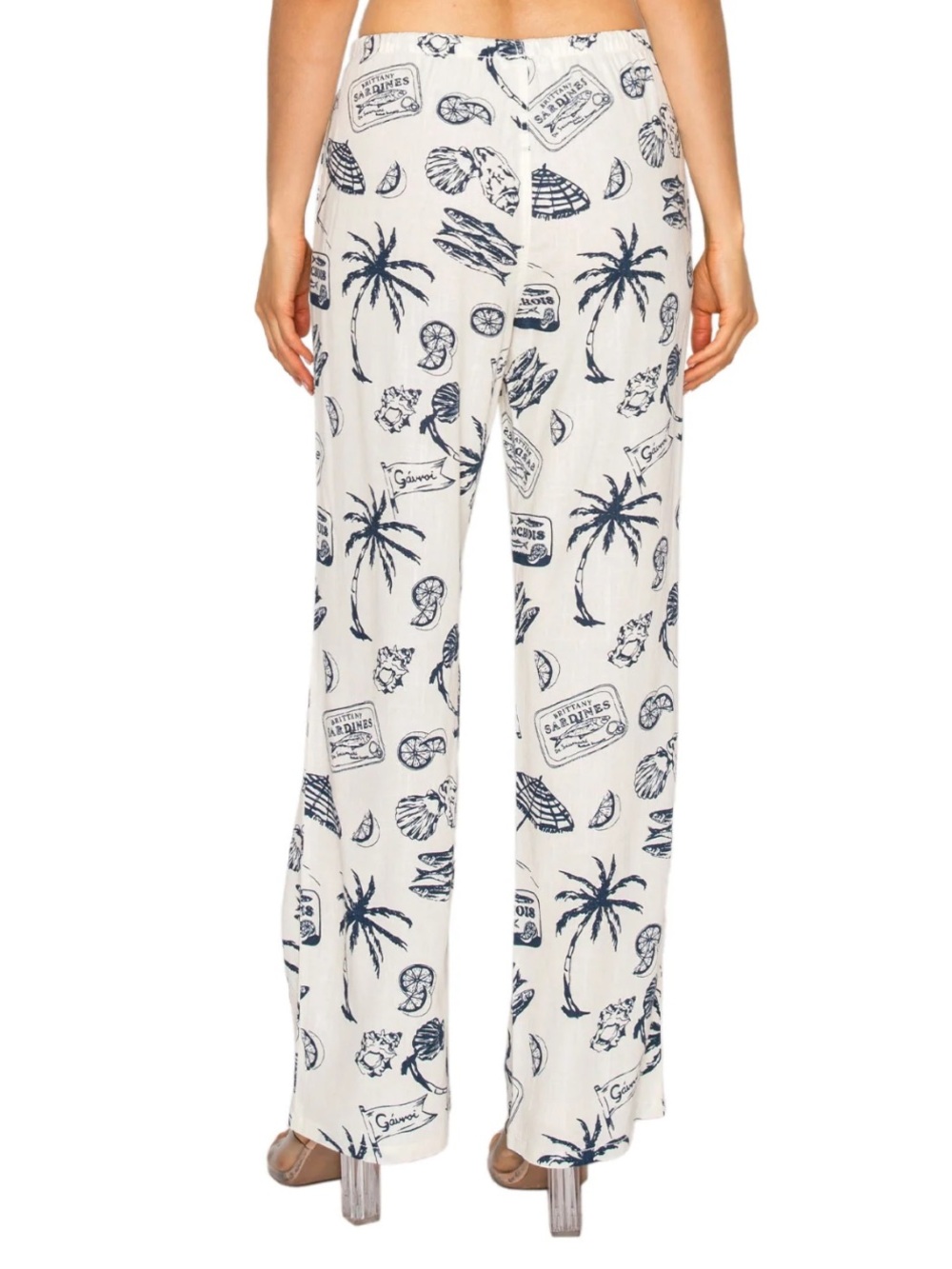 Cali 1850 Coastal Print Linen Blend Lounge Pants Size Small good condition ⛱️ - Picture 6 of 16